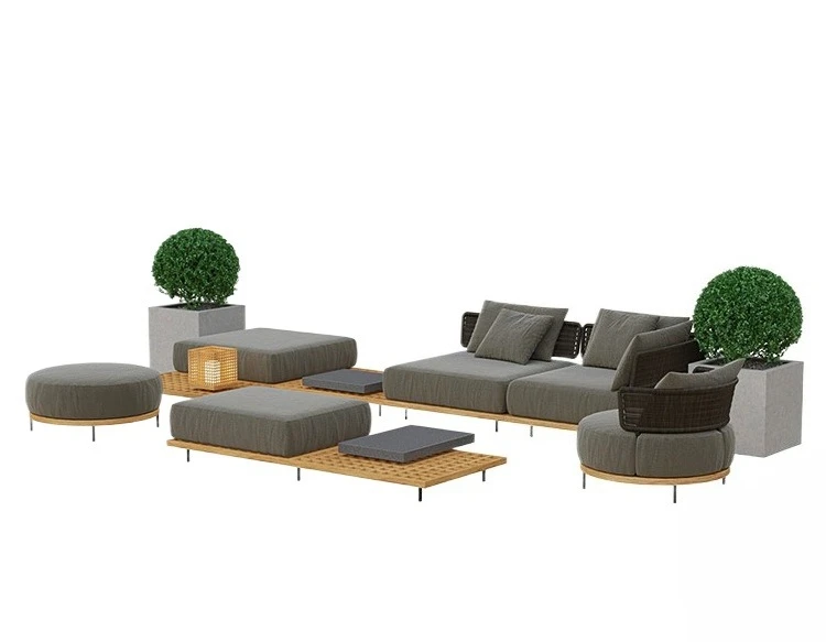 Outdoor Furniture Teak - Outdoor sofa courtyard villa designer Nordic