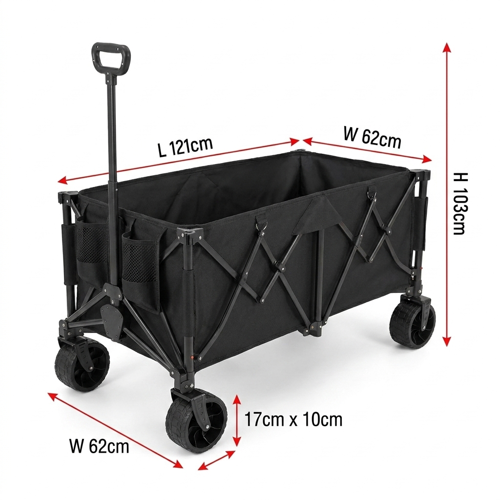 Outdoor Furniture Table - Custom Heavy-Duty Folding Wagon Cart with