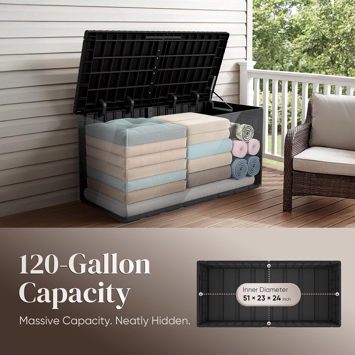 120 Gallon Large Outdoor Stora - Outdoor Furniture For Pool recension och pris
