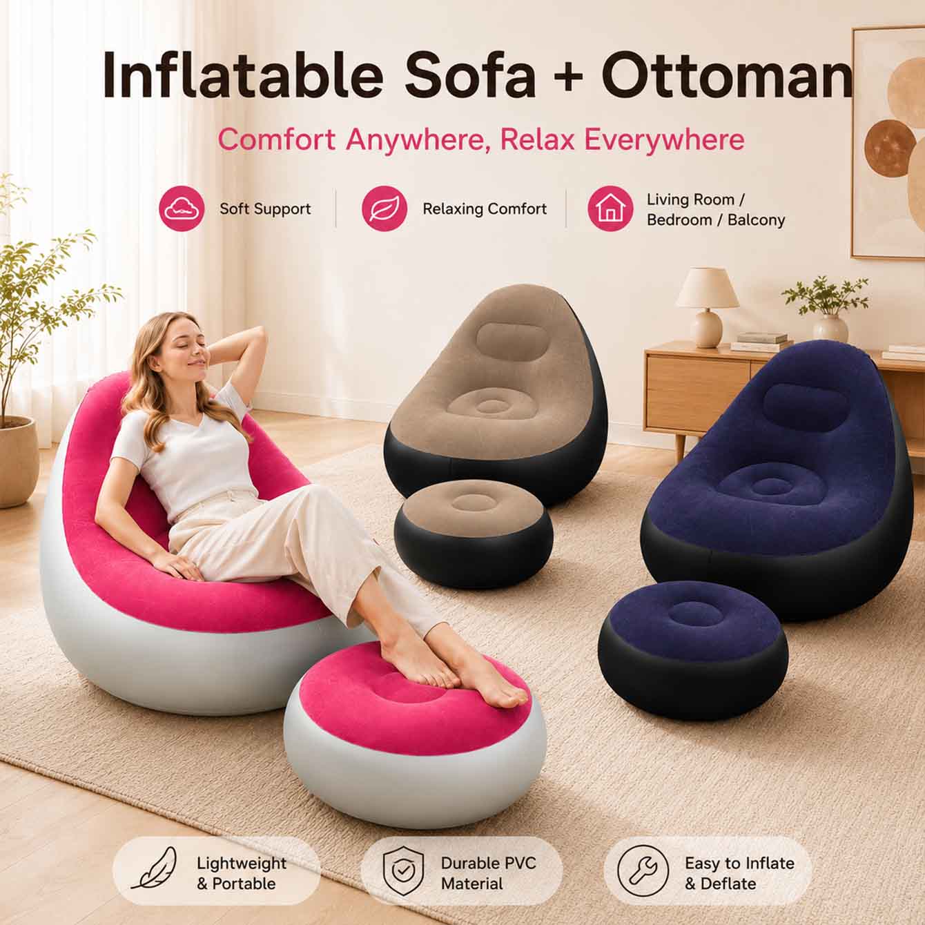Inflatable Chair for Adults,Po - Outdoor Furniture Philippines recension och pris