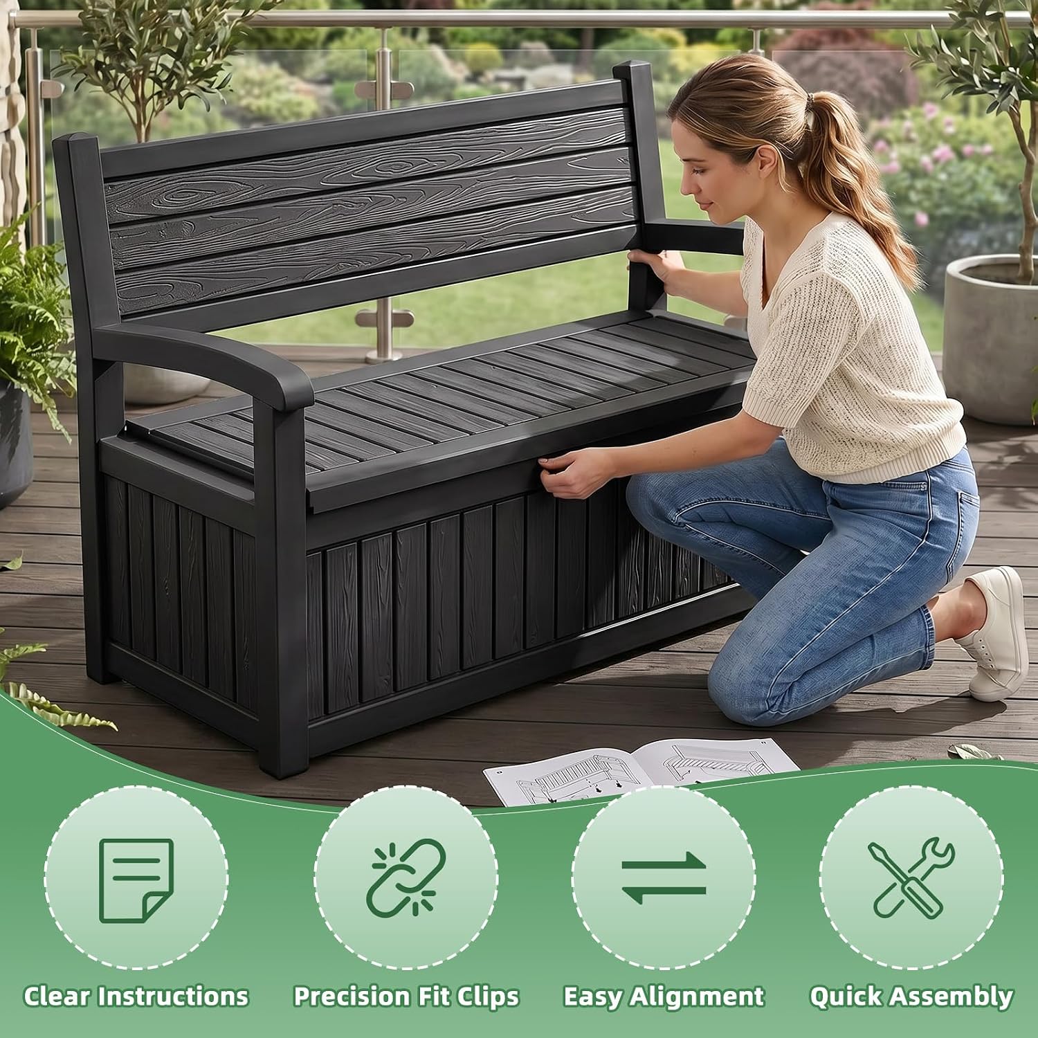 Large Outdoor Storage Bench De - Outdoor Furniture For Pool recension och pris