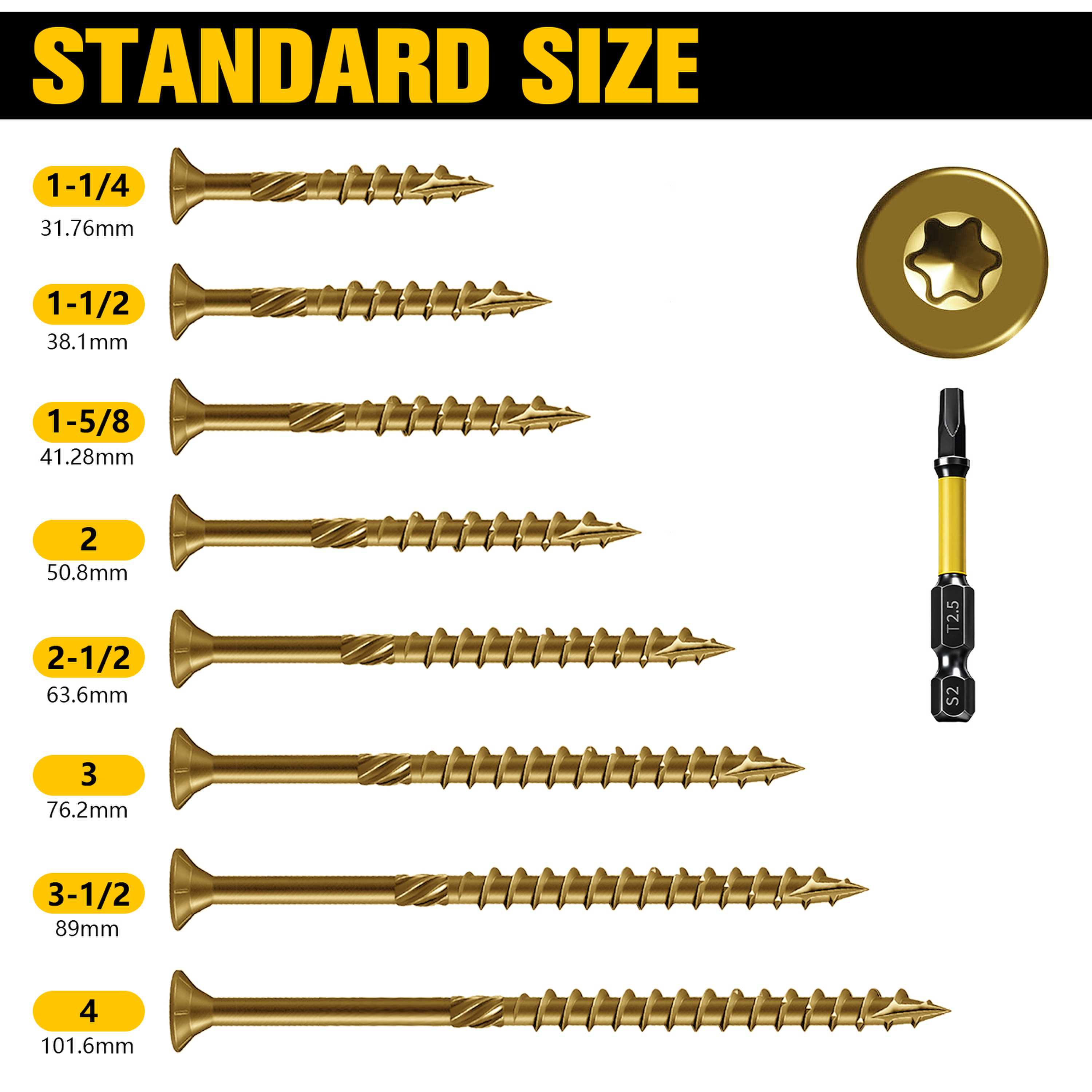 VKKM 70Pcs #10×4 Inch Golden T - Outdoor Furniture Diy recension och pris