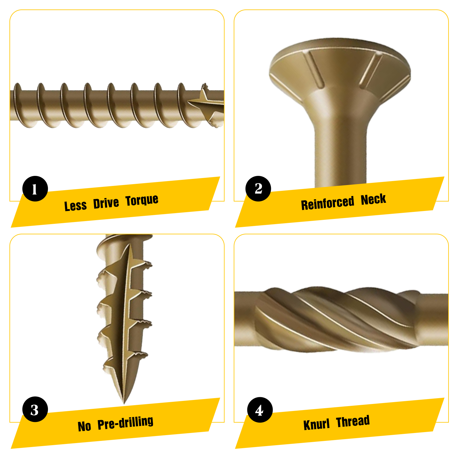 VKKM 70Pcs #10×4 Inch Golden T - Outdoor Furniture Diy recension och pris