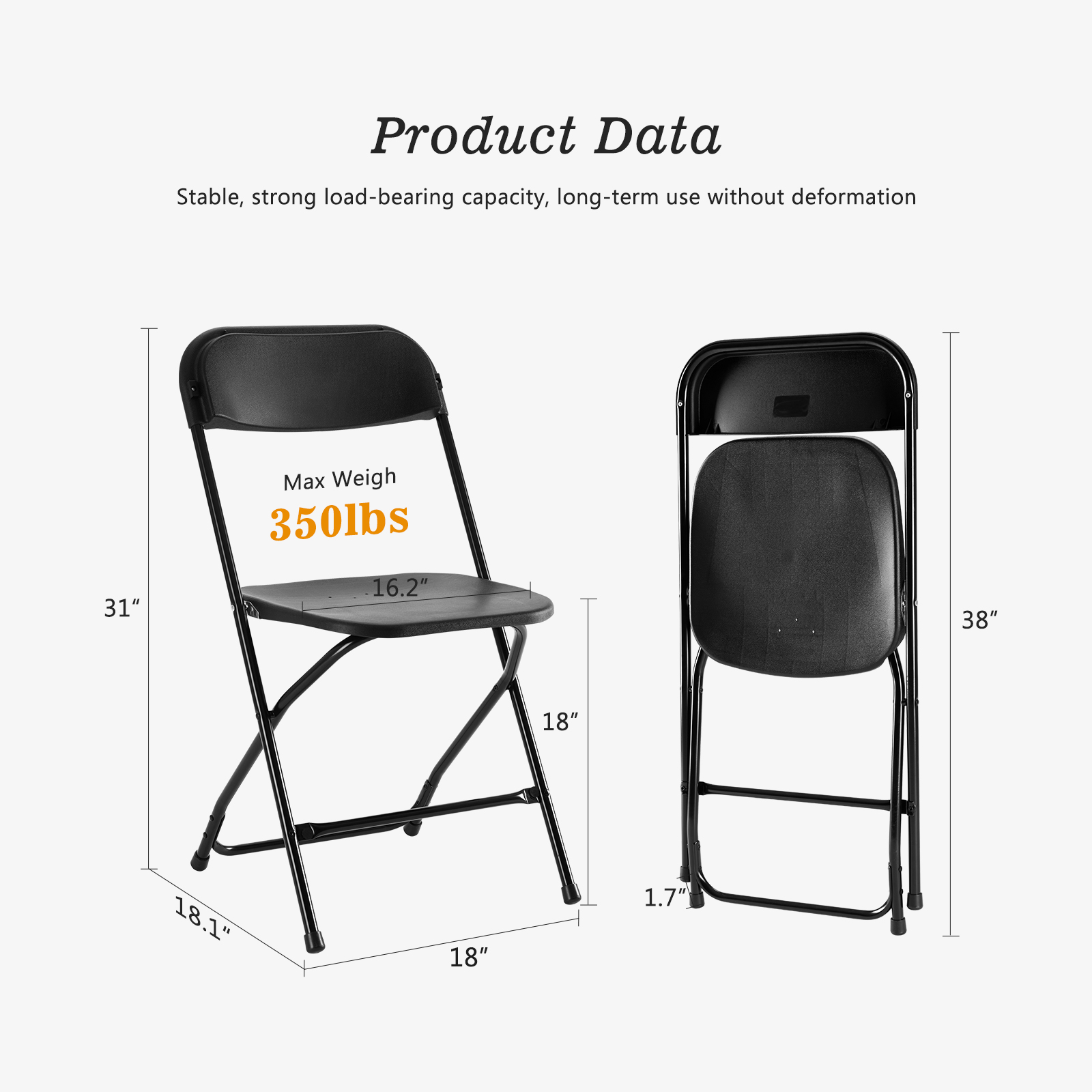JHK Plastic Folding Chair 4/6  - Outdoor Furniture Diy Plans recension och pris