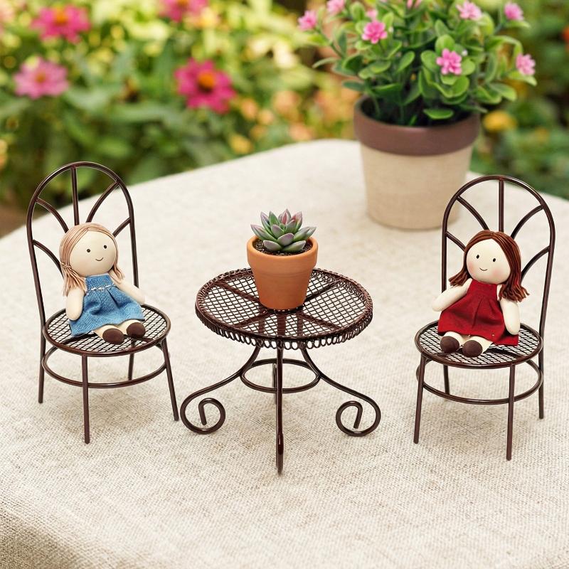 1/3Pcs Dollhouse Garden Displa - Outdoor Furniture Table recension och pris