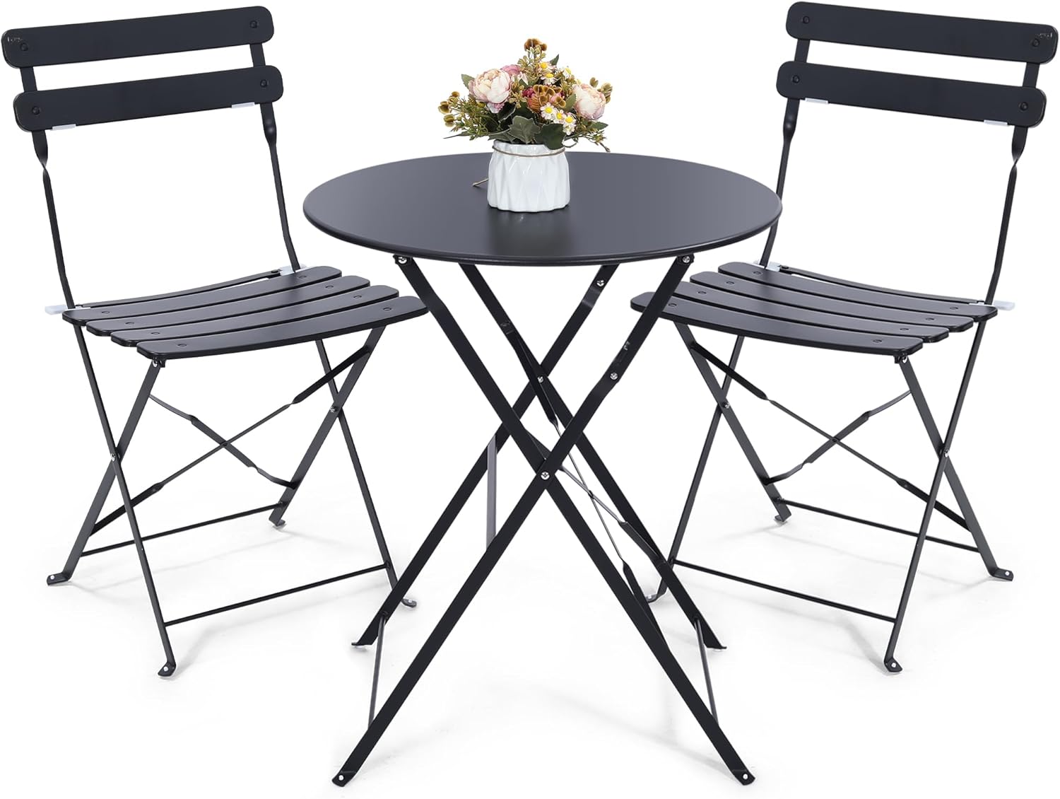 Space-saving black 3-piece fol - Outdoor Furniture Table recension och pris