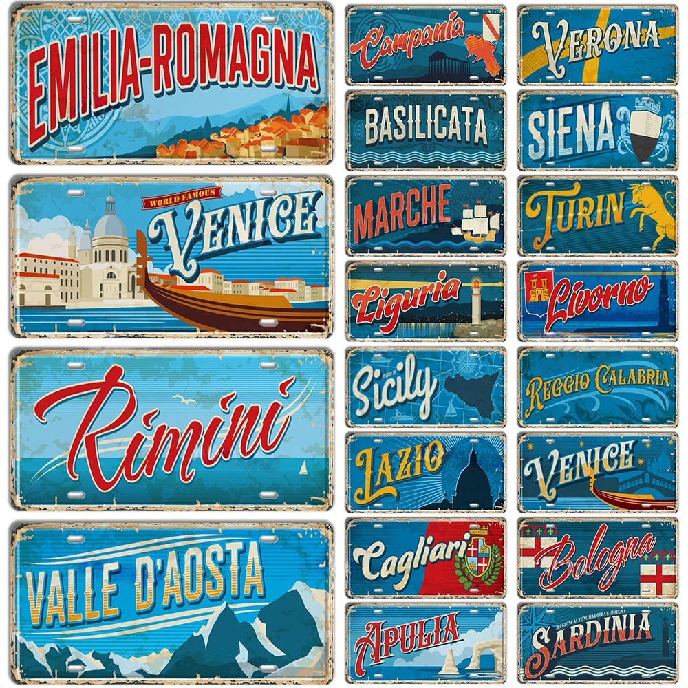Italy Landmark Metal Sign Vint - Outdoor Furniture Italy recension och pris
