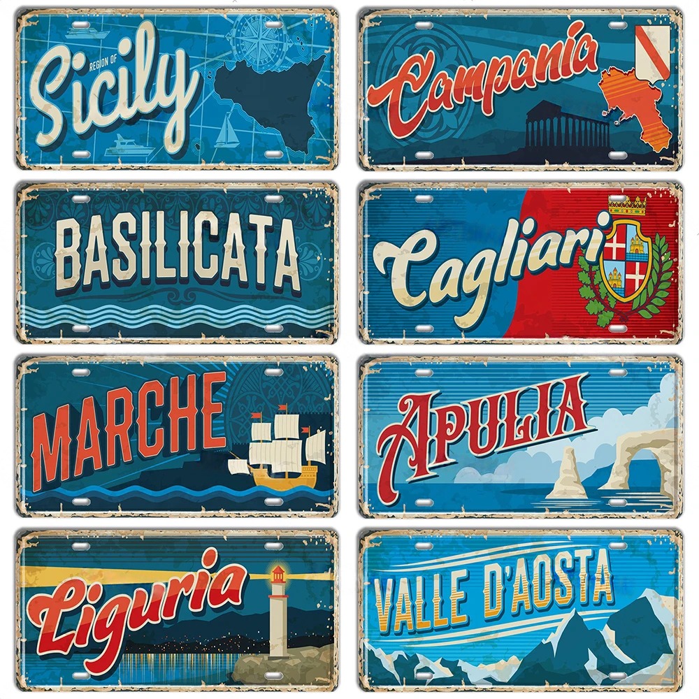 Italy Landmark Metal Sign Vint - Outdoor Furniture Italy recension och pris
