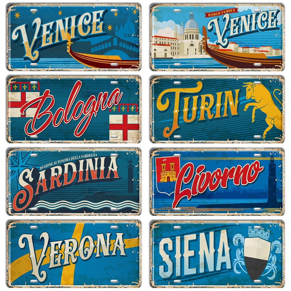 Italy Landmark Metal Sign Vint - Outdoor Furniture Italy recension och pris